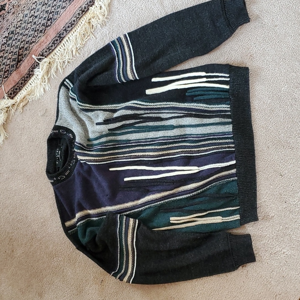 Vintage Grandpa Core Striped Sweater